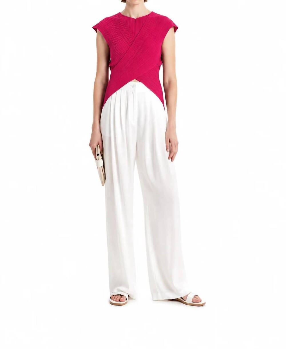 NEW KOURBELA seashells knit crossed top in azalea pink